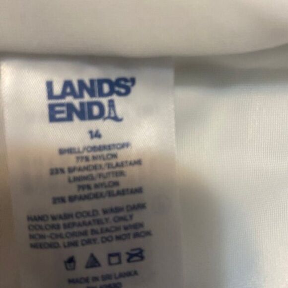 Lands' End Blue/Green Floral Swim Skirt with attached brief, size  14 - Picture 4 of 4